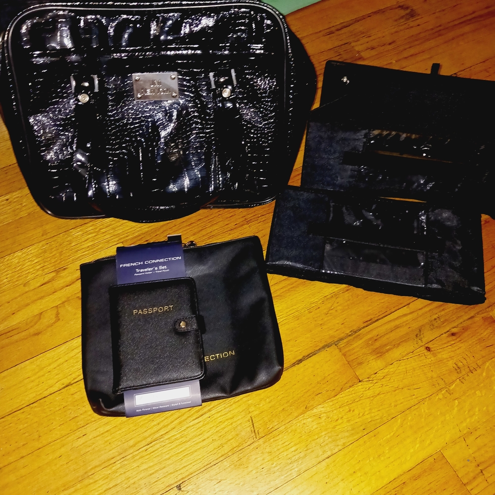 French Connection Black Travel Bag Set